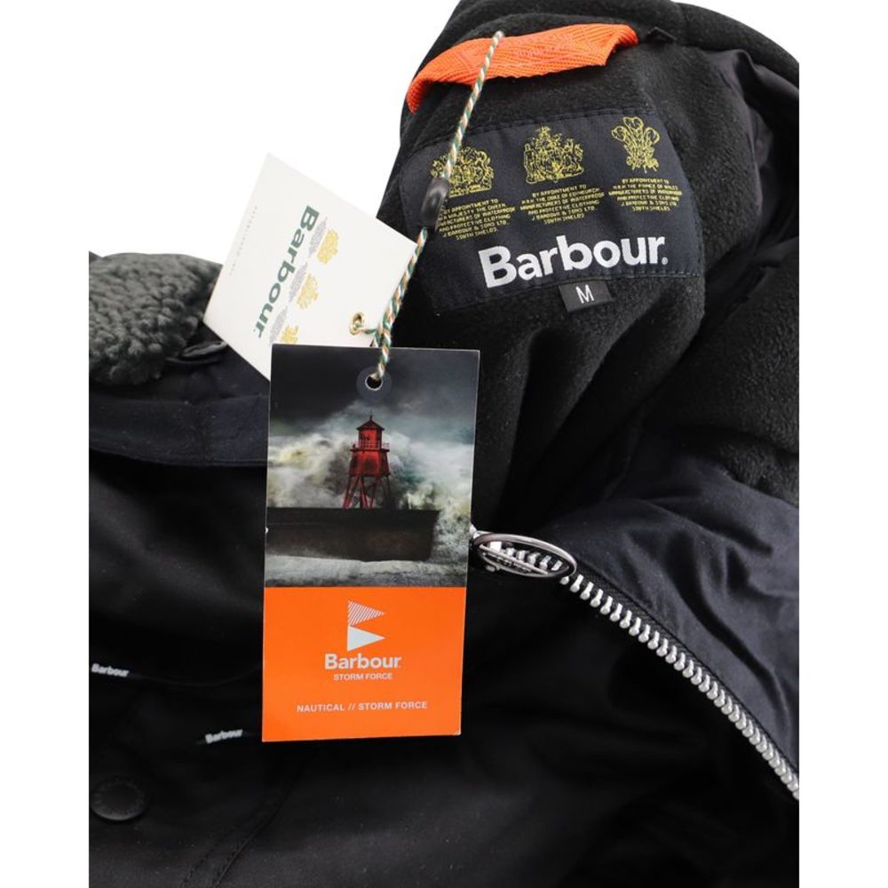 Barbour Fenton Wax Jacket In Black Cotton Gem